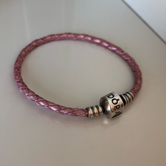 Pandora Pink Leather Charm Bracelet